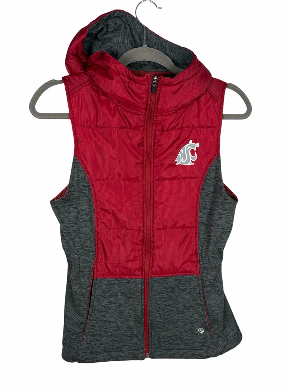 Colosseum WSU Washington State Cougars Hooded Puffer Vest Women’s Small
